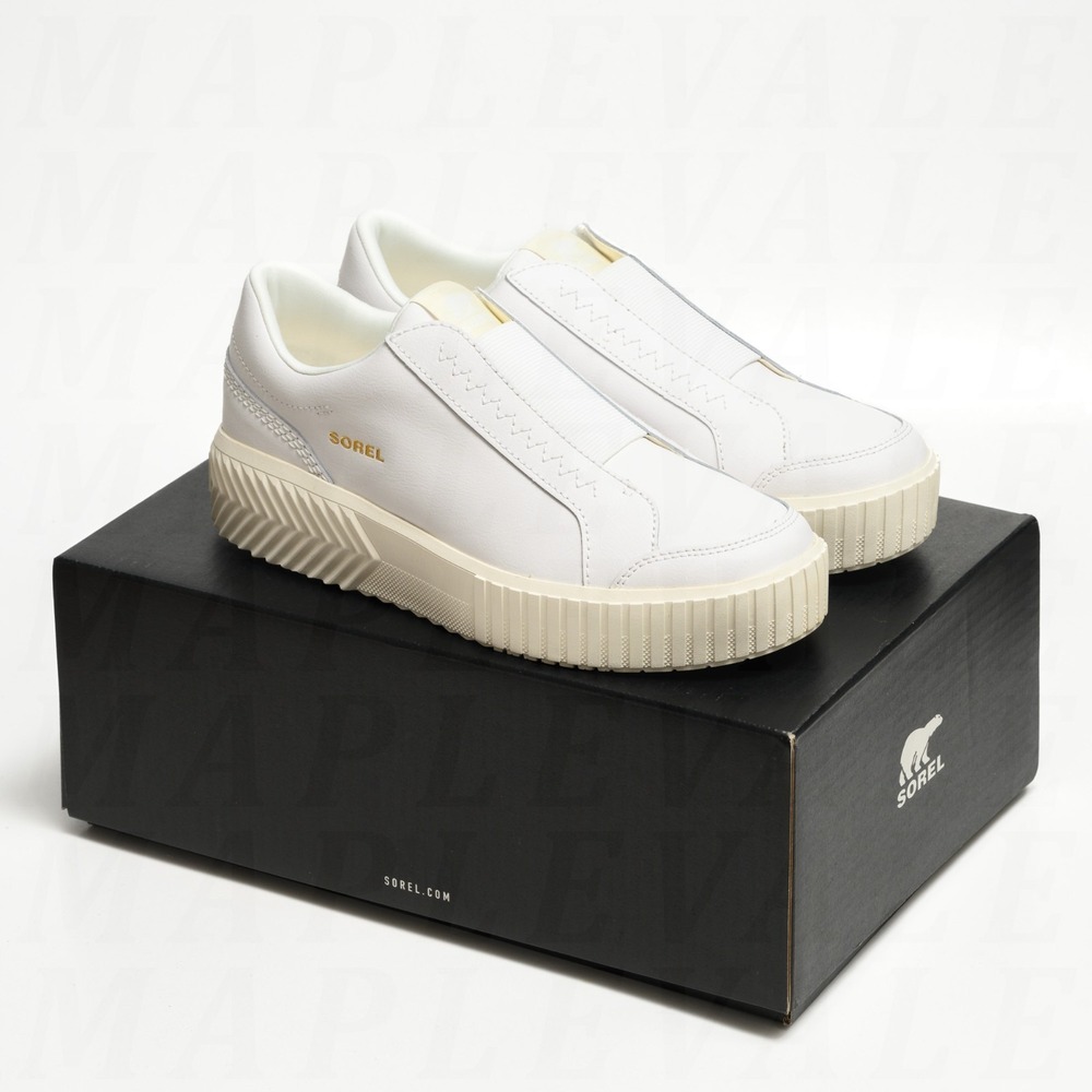 Sorel Ona Ave Slip-On Elastic White Sneakers Women's Sz 9.5 Sea Salt/Chalk White